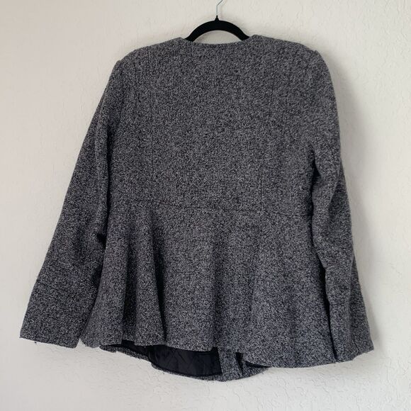 Torrid Fit & Flare Tweed Jacket Asymmetrical Zip Marled Gray Women Plus 1X Moto - Picture 4 of 10